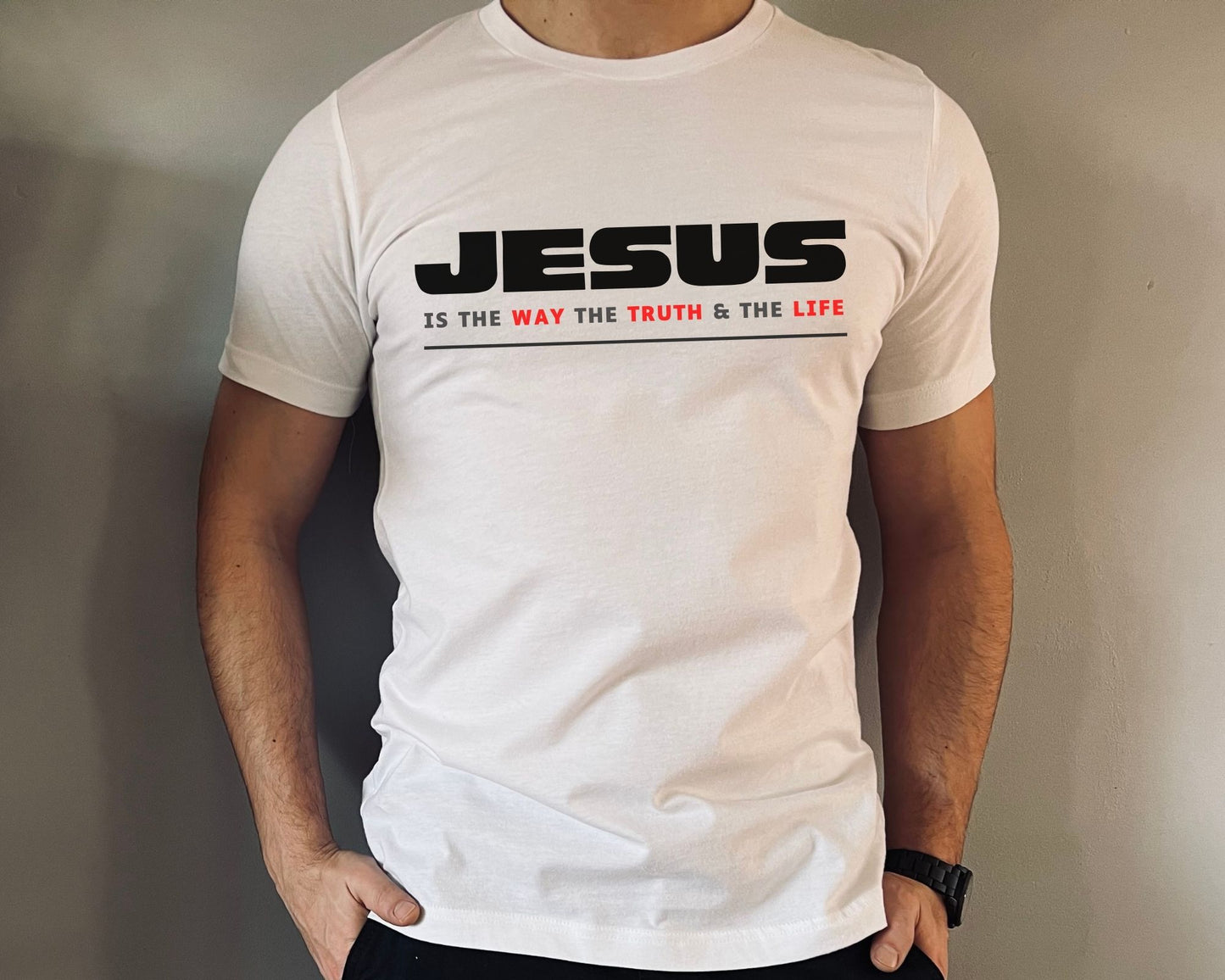 Jesus Way Truth Life Mens T-Shirt