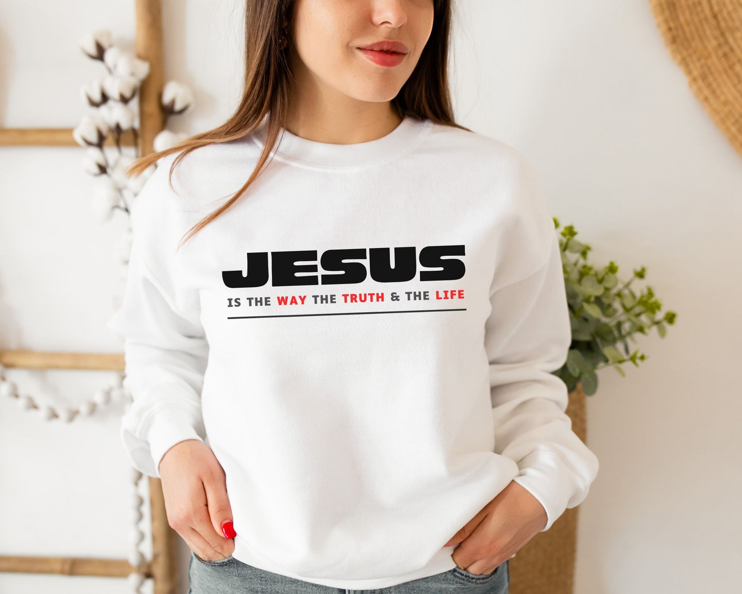 Jesus Way Truth Life Womens Sweatshirt