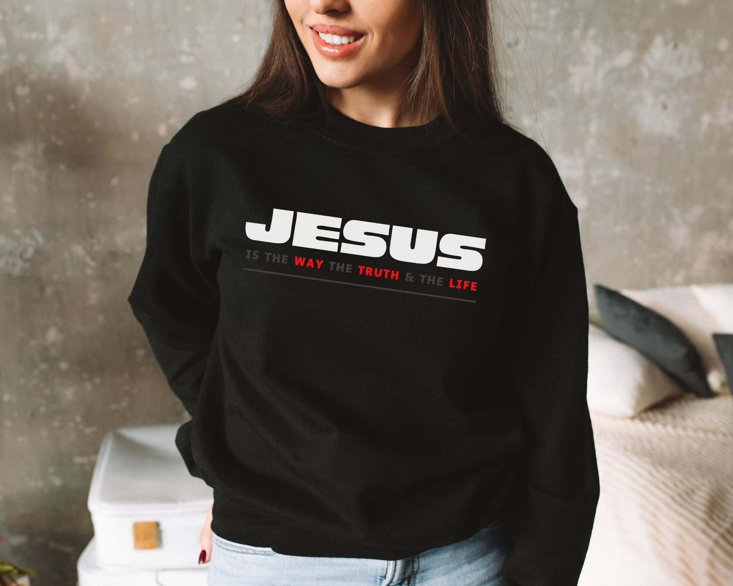 Jesus Way Truth Life Womens Sweatshirt