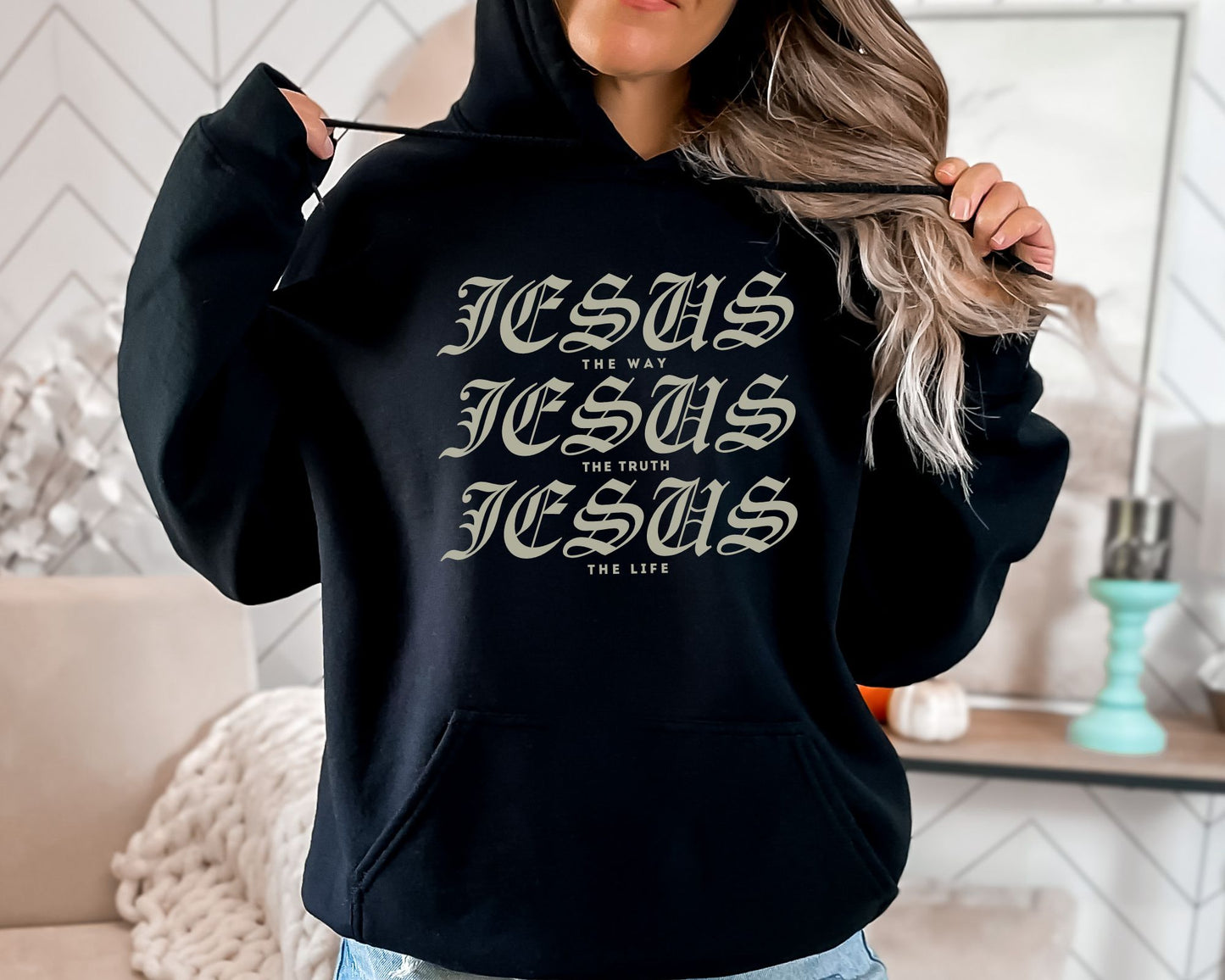 Jesus Way Truth Life Womens Hoodie