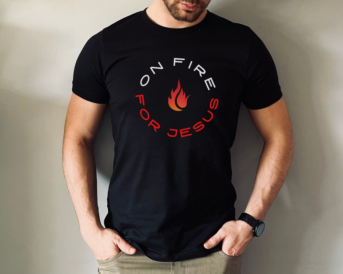 On Fire For Jesus Mens T-Shirt