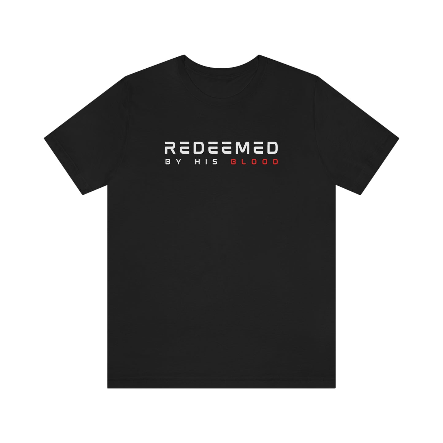 Redeemed By His Blood Mens Christian T-Shirt