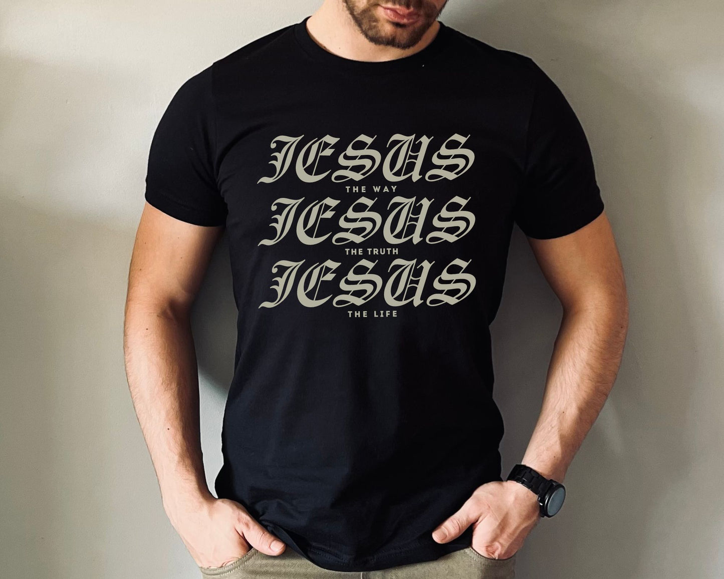 Jesus Way Truth Life Mens T-Shirt