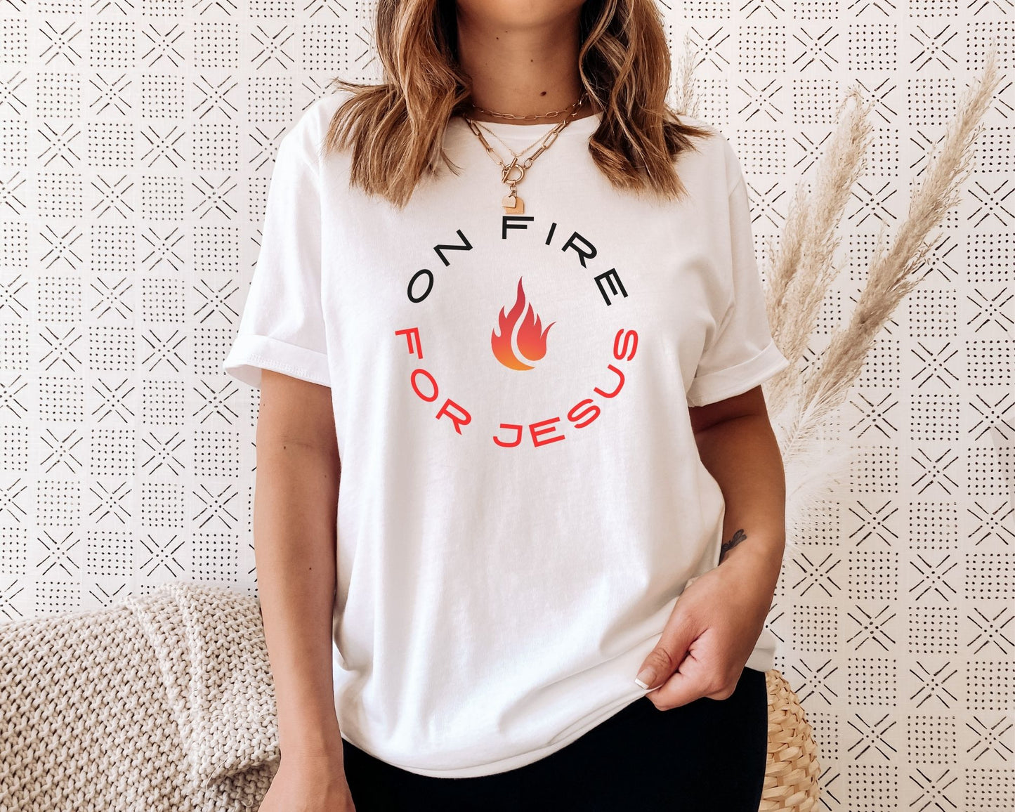 On Fire For Jesus Womens T-Shirt