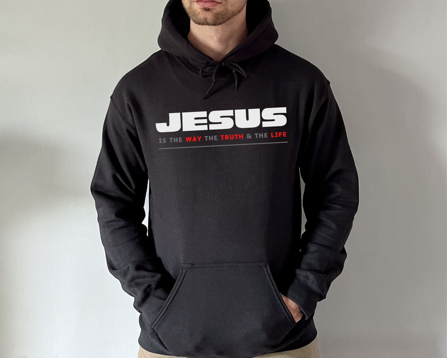 Jesus Way Truth Life Mens Hoodie