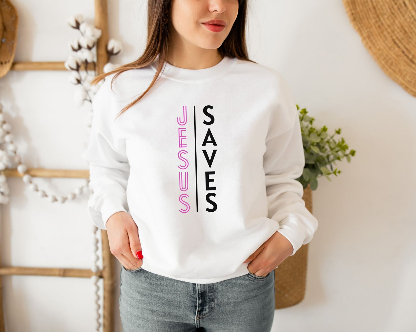 Jesus Saves Womens Sweatshirt