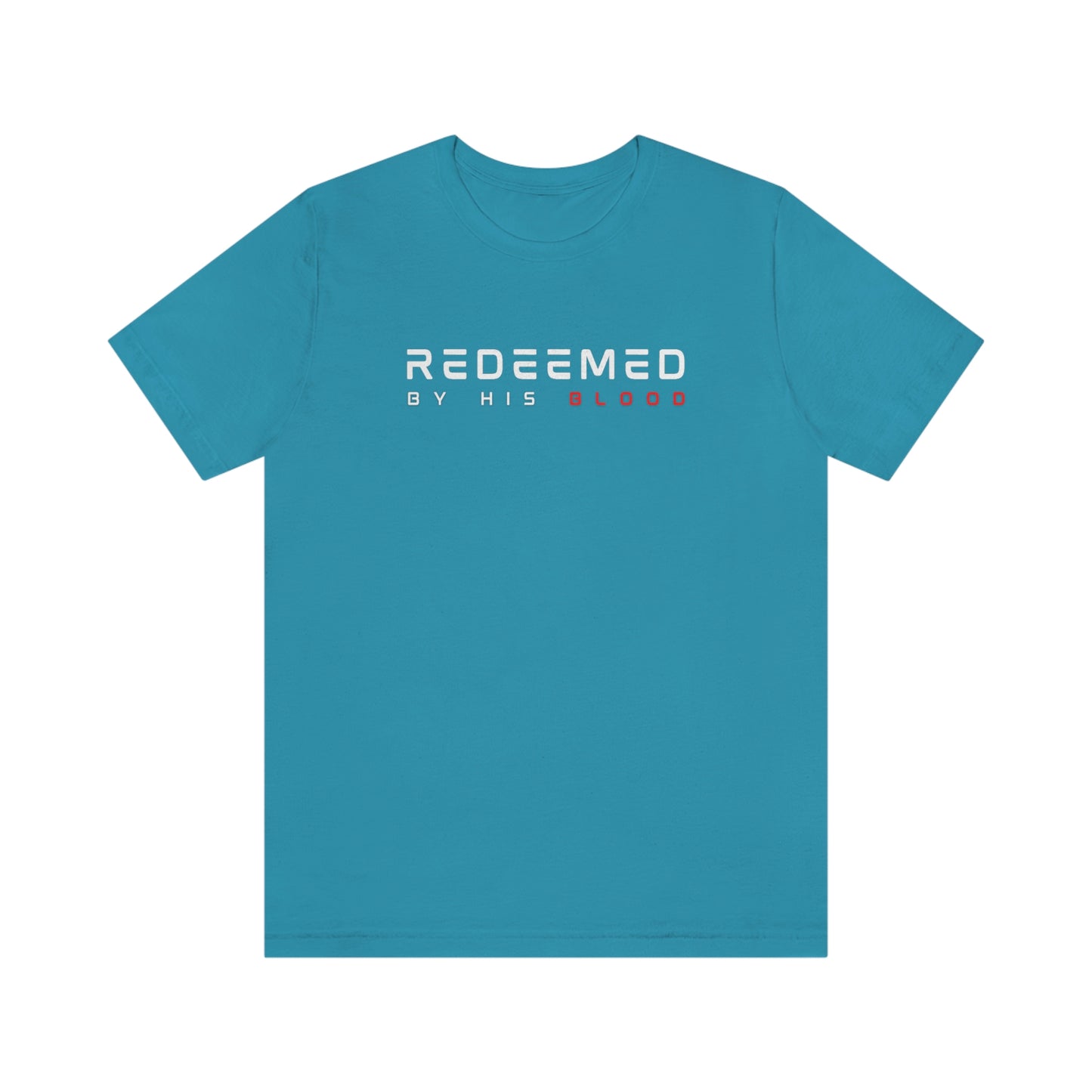 Redeemed By His Blood Mens Christian T-Shirt