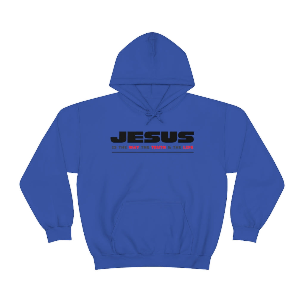 Jesus Way Truth Life Mens Hoodie