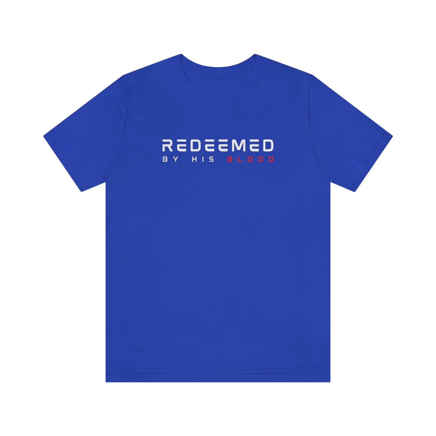 Redeemed By His Blood Mens Christian T-Shirt
