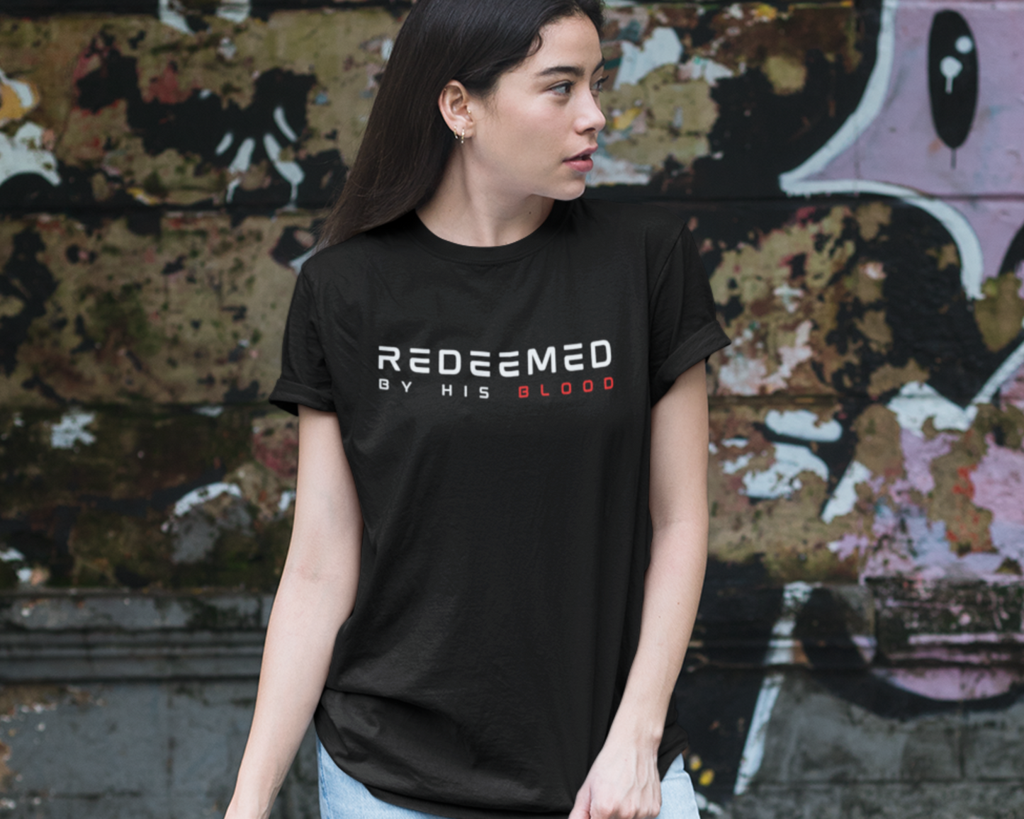 Redeemed By His Blood Womens T-Shirt