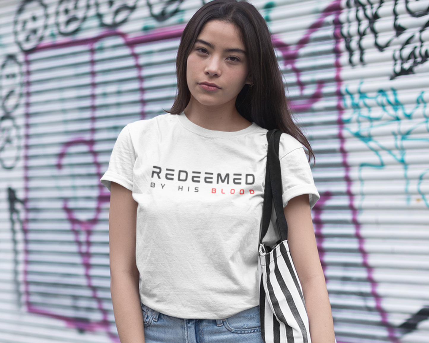 Redeemed By His Blood Womens T-Shirt