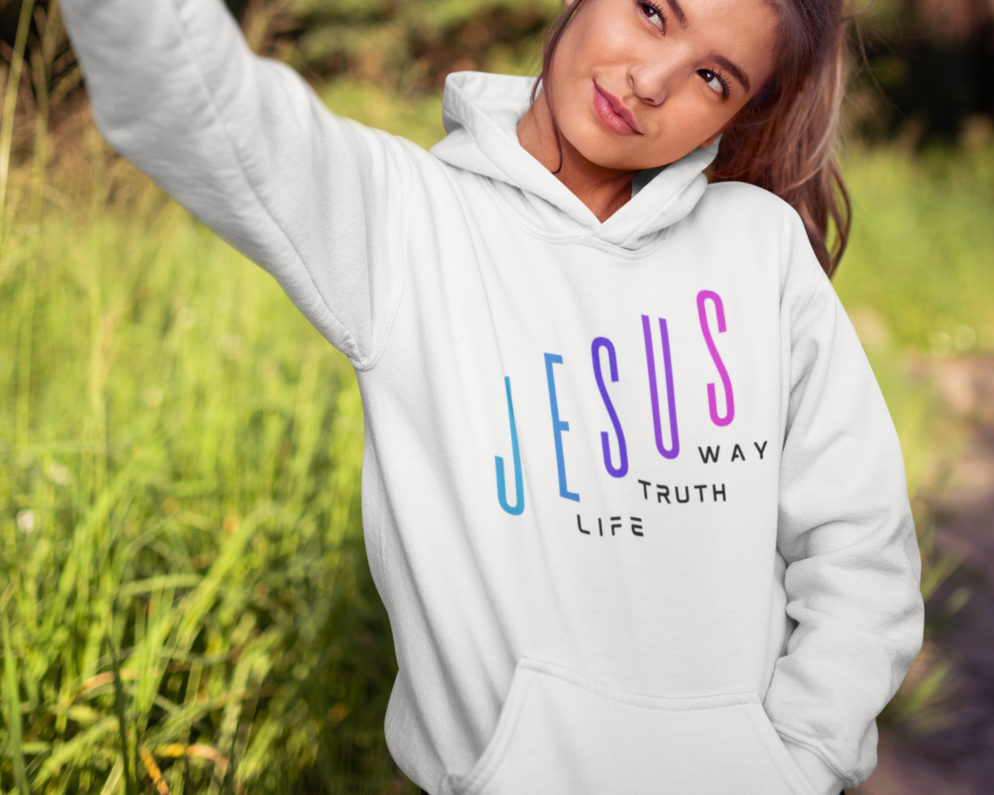 Jesus Way Truth Life Womens Hoodie