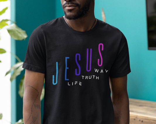 Jesus Way Truth Life Mens T-Shirt