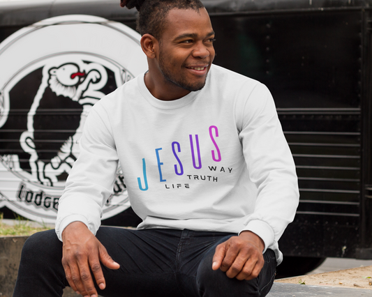 Jesus Way Truth Life Mens Sweatshirt