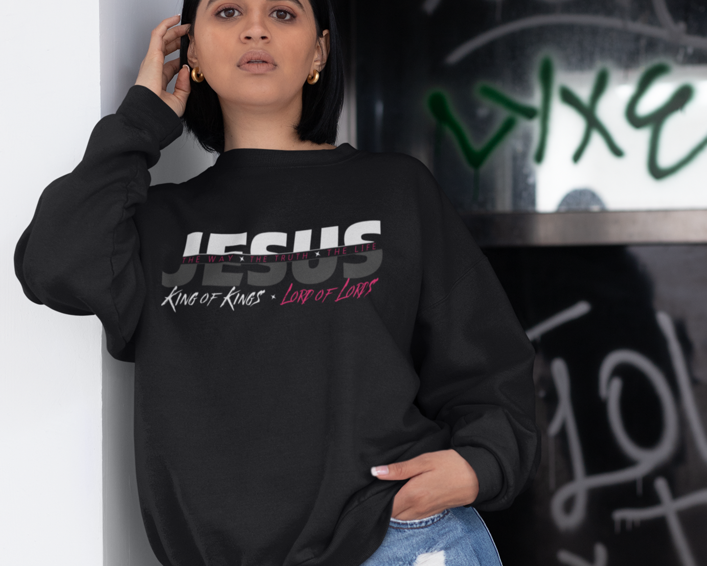 Jesus Way Truth Life Womens Sweatshirt