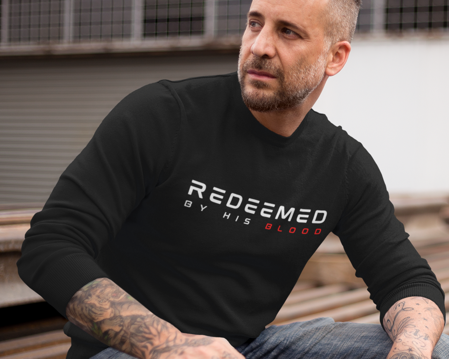 Redeemed By His Blood Mens Sweatshirt