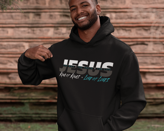 Jesus Way Truth Life Mens Hoodie