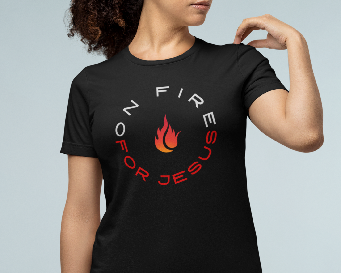 On Fire For Jesus Womens T-Shirt