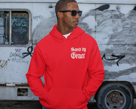 Saved By Grace Mens Hoodie