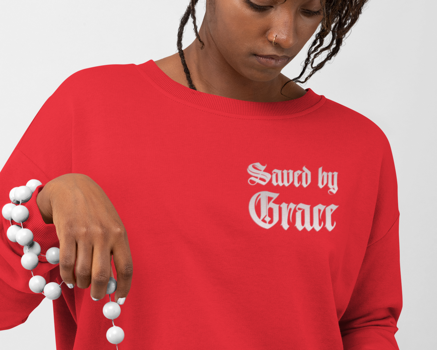 Saved By Grace Womens Sweatshirt