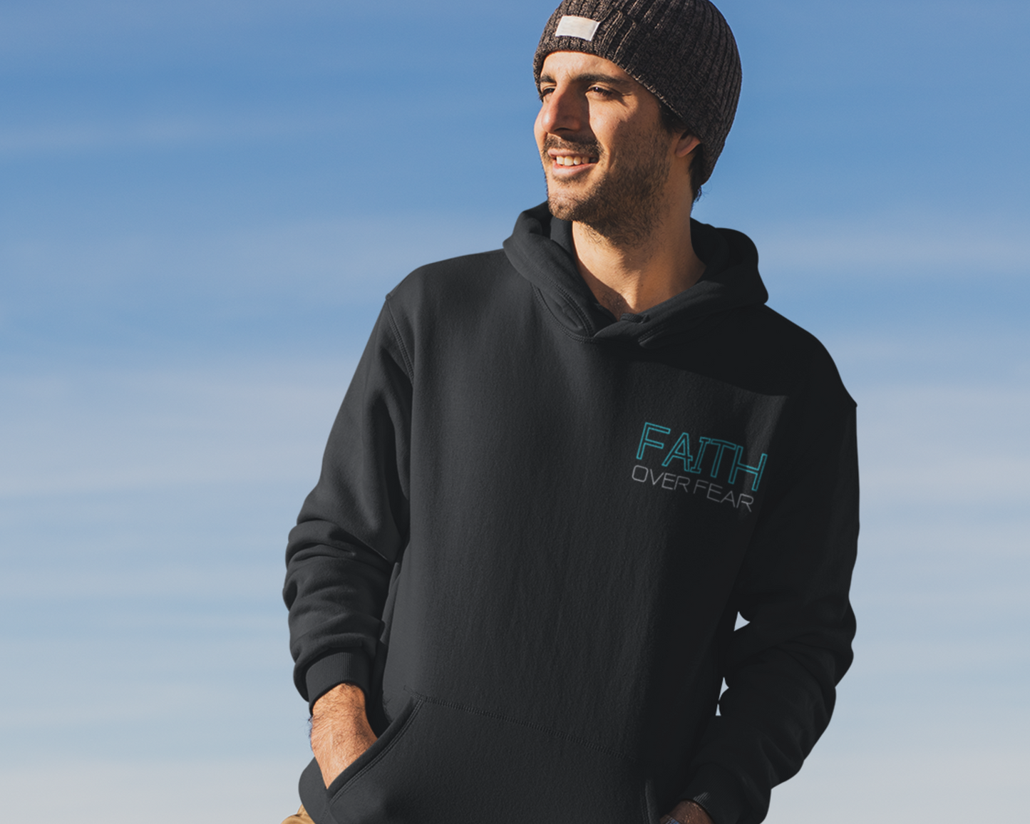 Faith Over Fear Mens Hoodie