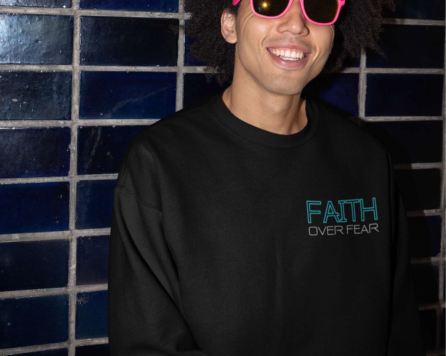 Faith Over Fear Mens Sweatshirt