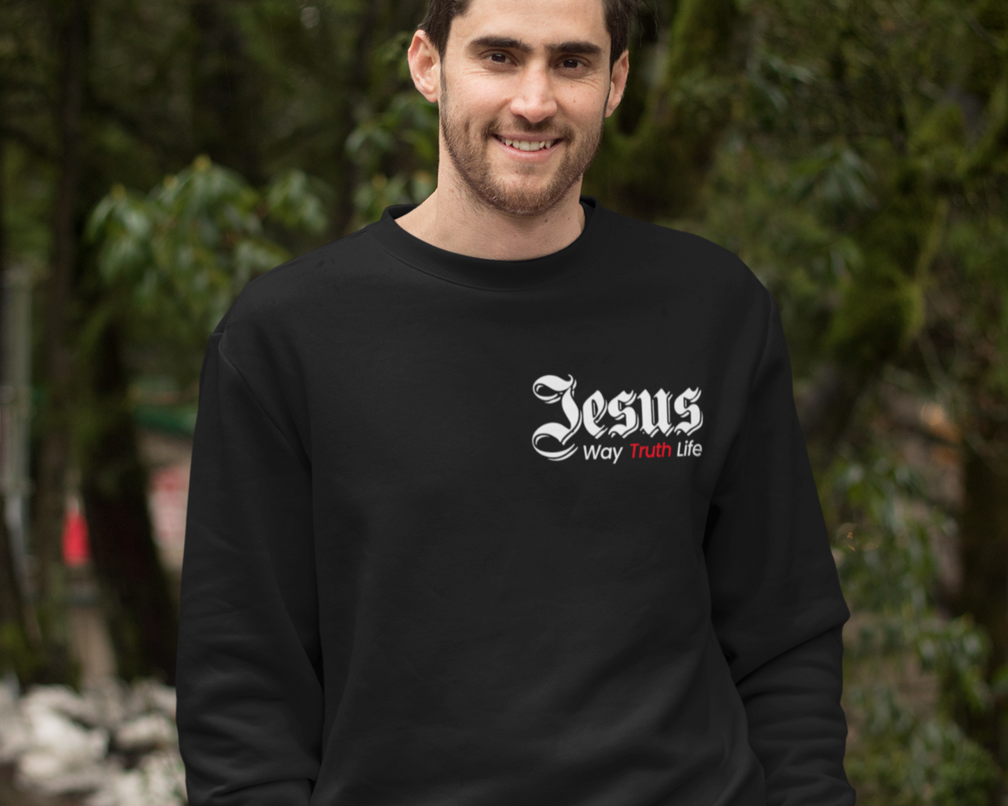 Jesus Way Truth Life Mens Sweatshirt