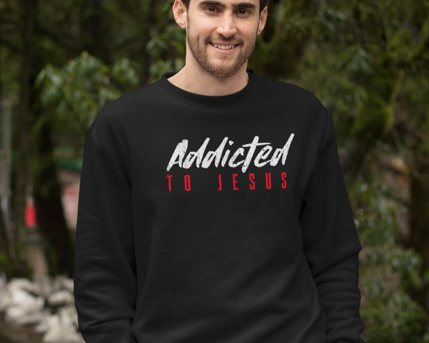 Addicted To Jesus Christian Sweatshirt For Men