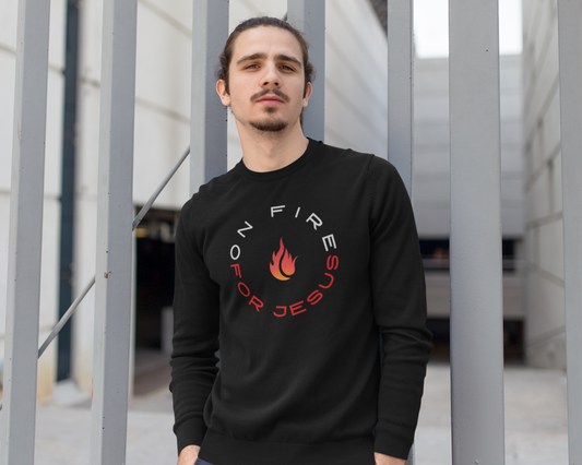 On Fire For Jesus Mens Sweatshirt