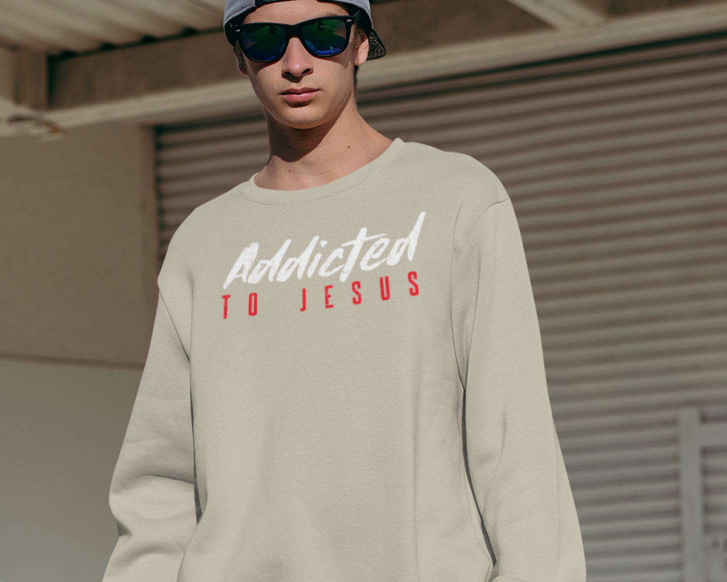 Addicted To Jesus Christian Sweatshirt For Men