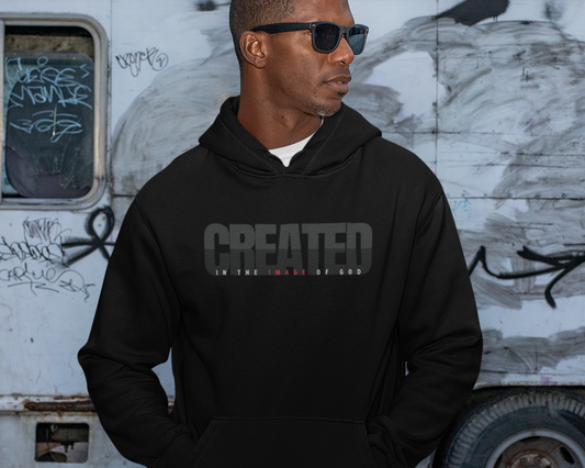 Created in the image of God Mens Christian Hoodie