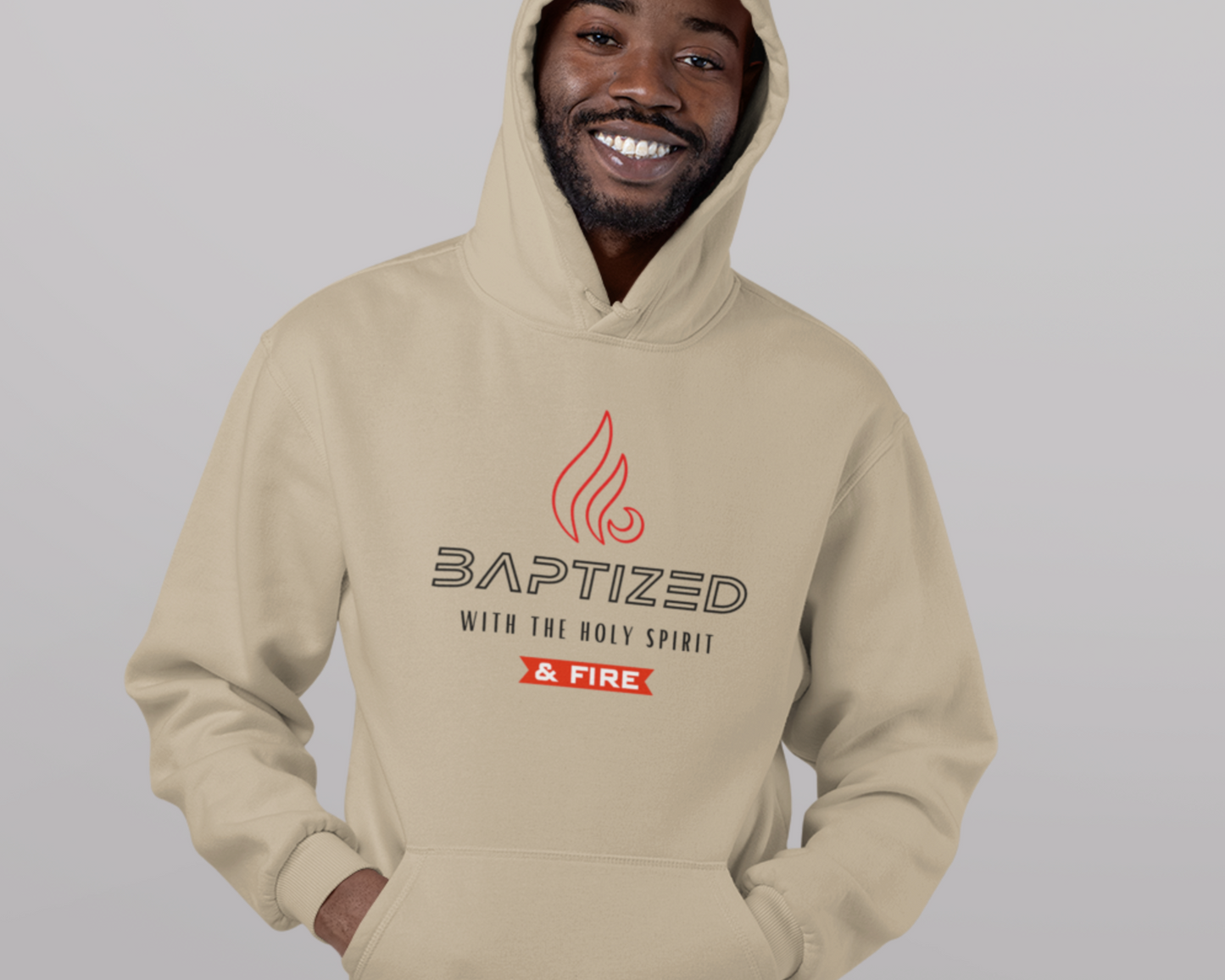 Baptized with the Holy Spirit Mens Christian Hoodie