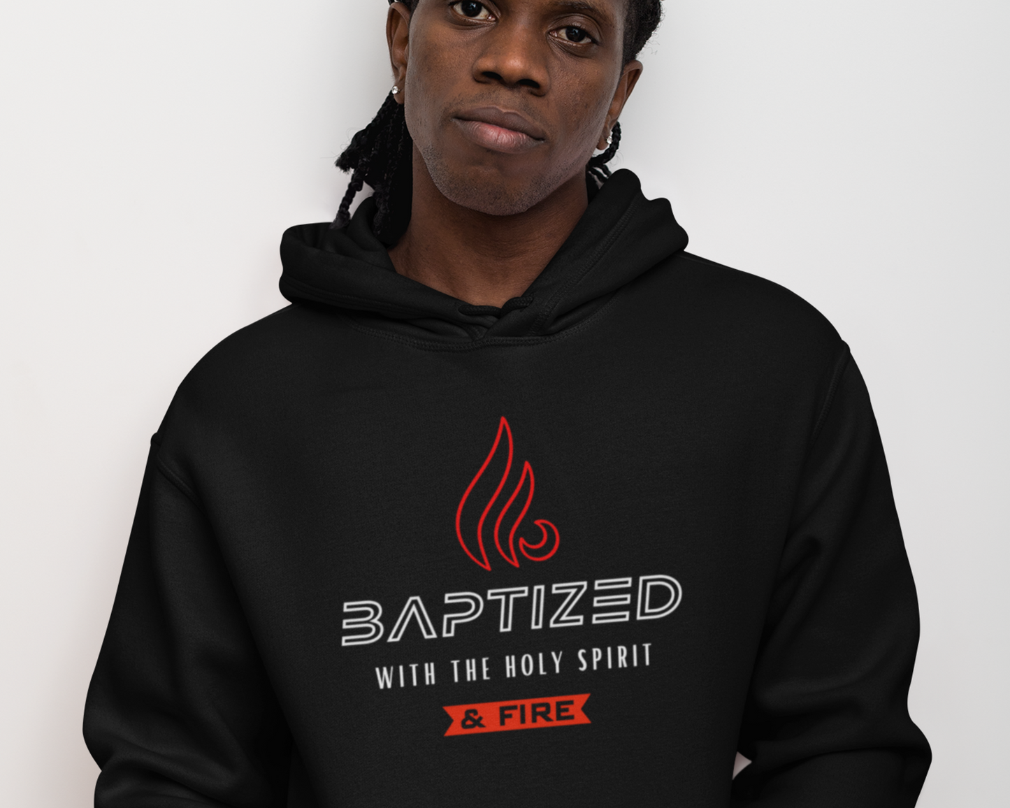 Baptized with the Holy Spirit Mens Christian Hoodie